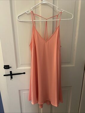 Lush Peaches N' Cream Peach Pink V-Neck Slip Dress